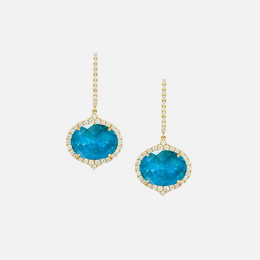 Clear Quartz Over Apatite Drop Earrings