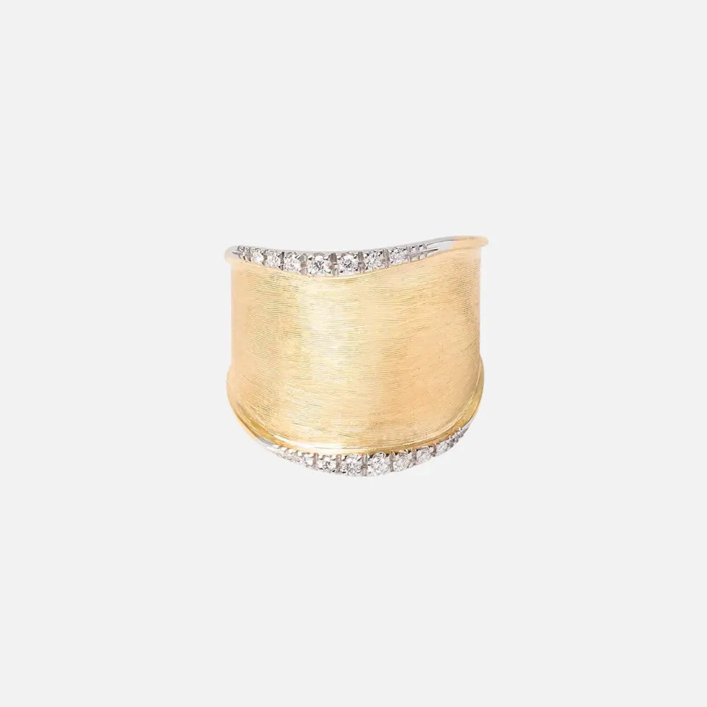Marco Bicego Lunaria Large Gold Ring With Diamond Accents