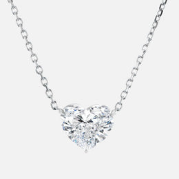 Heart-Shaped Diamond Solitaire Necklace