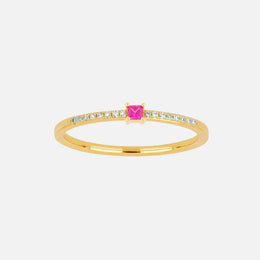 Pink Sapphire and Diamond Ring