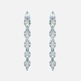 Marquise-Shaped Aquamarine Drop Earrings