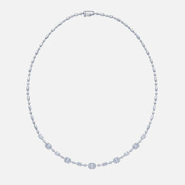 Sunburst Line Necklace with Alternating Diamonds