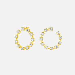 Open Circle Bar-Set Diamond Hoops