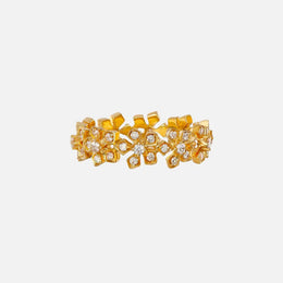 Enchanted Garden Yellow Gold and Diamond Band