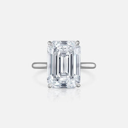 Emerald-Cut Natural Diamond in Platinum Setting