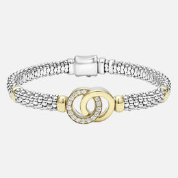 Signature Caviar Two Tone Bracelet