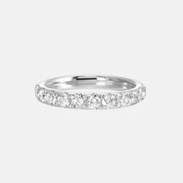 14k White Gold Diamond Halfway Band