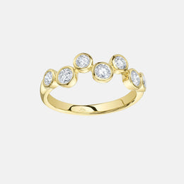 Bezel Diamond Wave Ring
