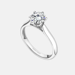 14k White Gold Solitaire Semi-Mount with Diamond Accents