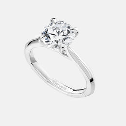 Platinum Solitaire Semi-Mount with Euro Shank Design