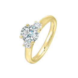 14k Yellow Gold Engagement Ring With 3 Round Diamonds