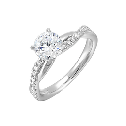 Diamond Solitaire Criss-Cross Engagement Ring