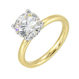14k White and Yellow Semi-Mount for Round Center Diamond