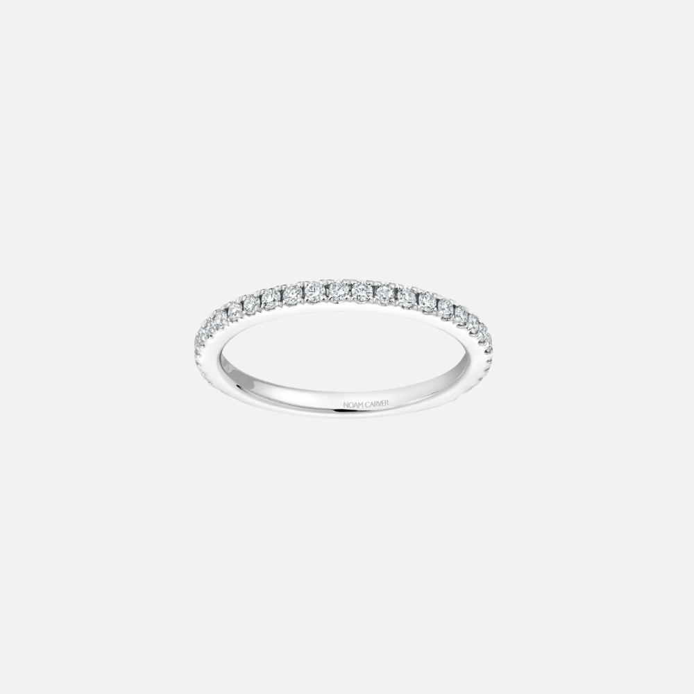 Noam Carver 14k White Gold Pavé Diamond Band