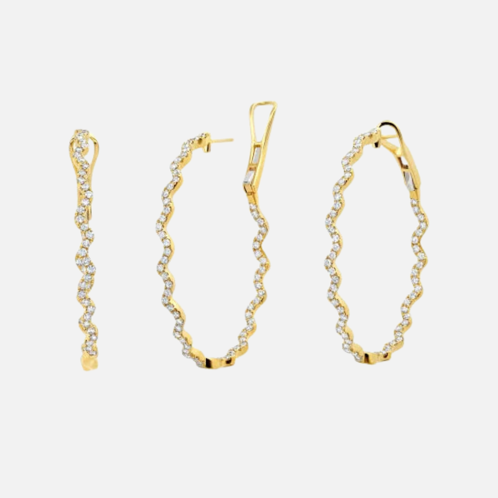 Graziela Rio Diamond Inside Outside Hoop Earrings