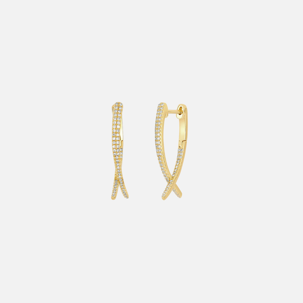 EF Collection Diamond Loop Hoop Earrings