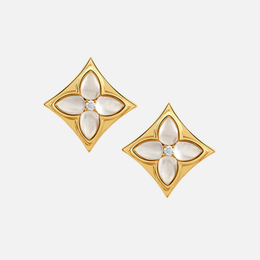 Ravenna Mother of Pearl and Diamond Stud Earrings
