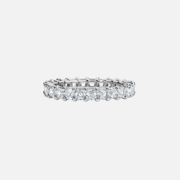Platinum Asscher Diamond Eternity Wedding Band