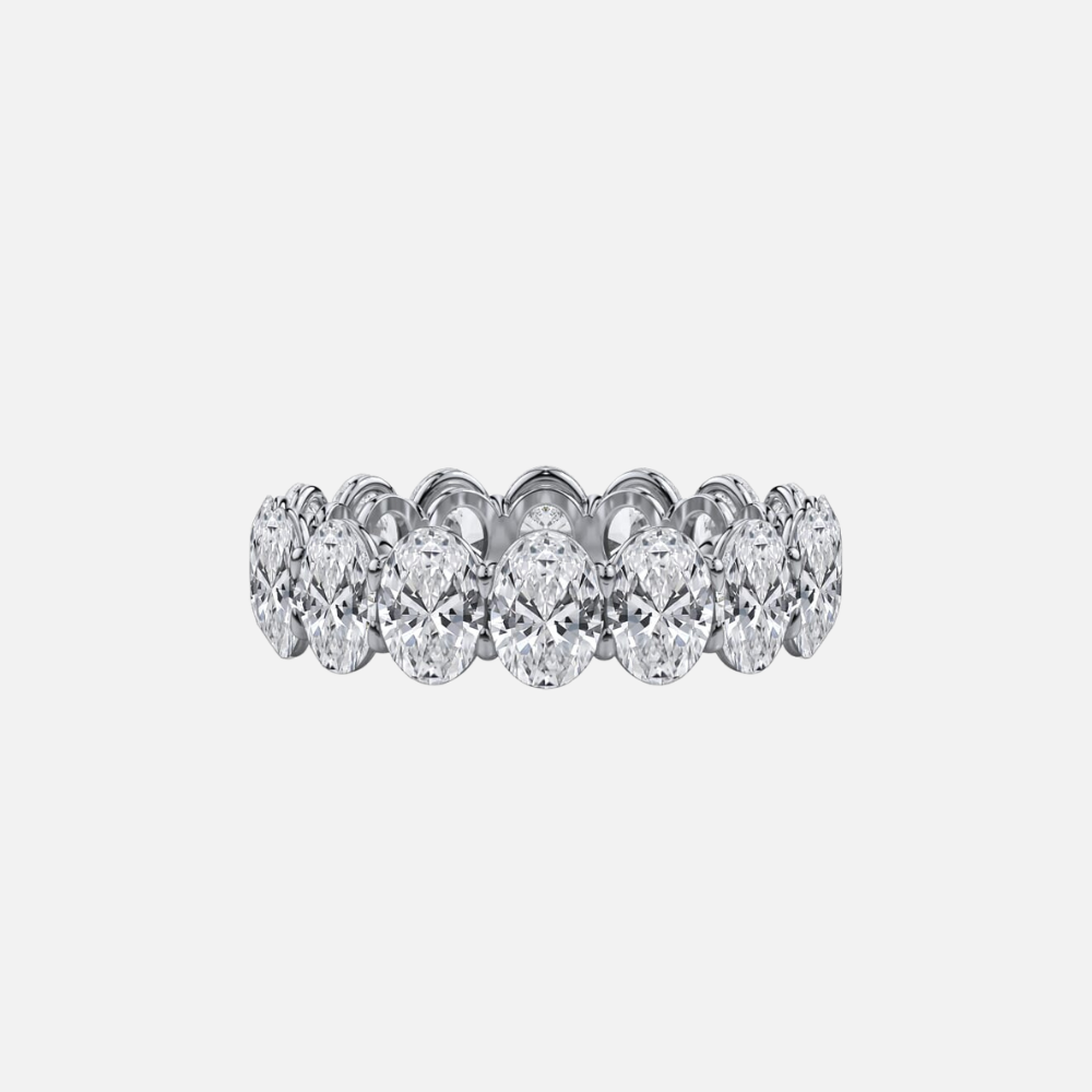Forever by Razny Platinum Oval Diamond Eternity Wedding Band