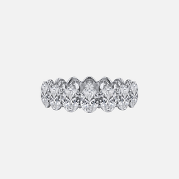 Platinum Oval Diamond Eternity Wedding Band