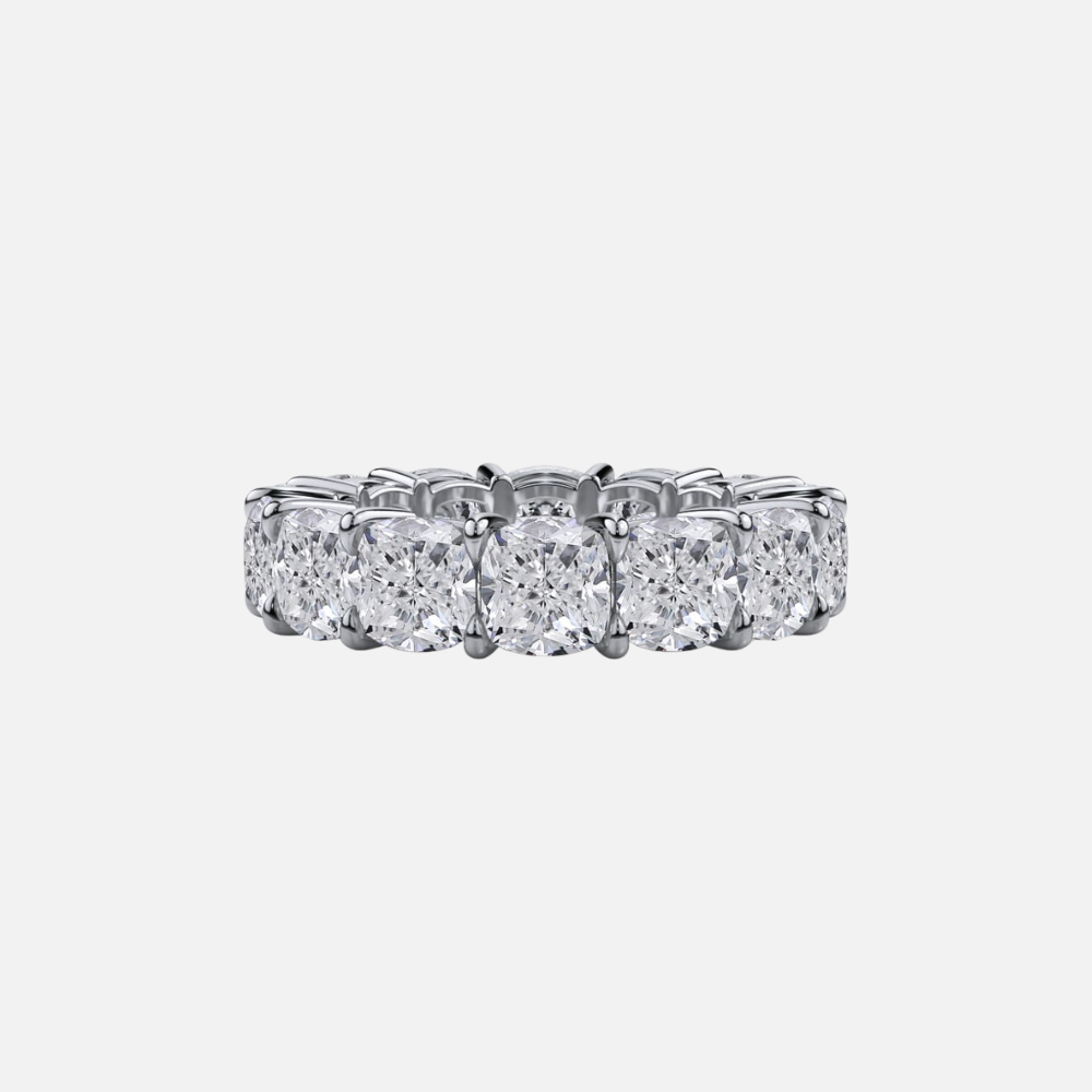 Forever by Razny Platinum Cushion Diamond Eternity Wedding Band