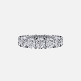 Platinum Cushion Diamond Eternity Wedding Band