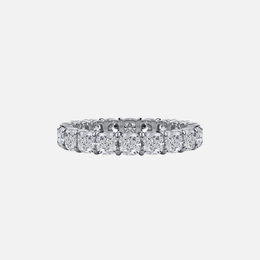 Platinum Cushion-Cut Diamond Eternity Wedding Band