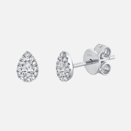 Pear-Shaped Diamond Stud Earrings