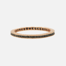 Rose Gold Channel Black Diamond Band
