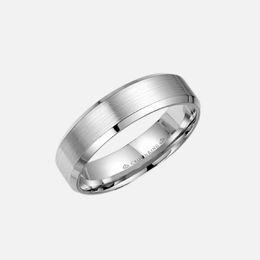 Platinum Sandpaper Center and High Polish Edges Band