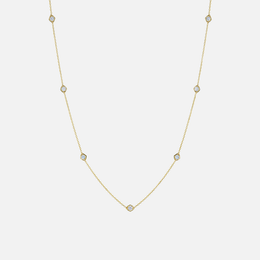 Honeycomb Bezel-Set Diamond Necklace