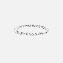 White Gold Rope Stacking Band