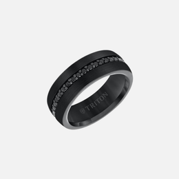 Black Sapphire Center and Tungsten Carbide Band
