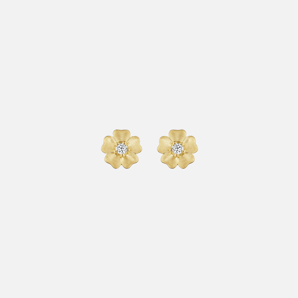 Penny Preville Gold Clover Diamond Stud Earrings