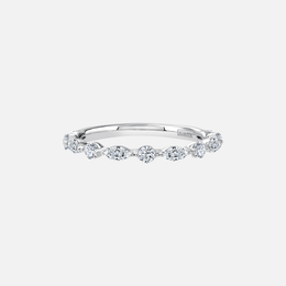 Alternating Marquise and Round Diamond Wedding Band
