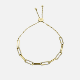 Diamond Bolo Paper Clip Bracelet