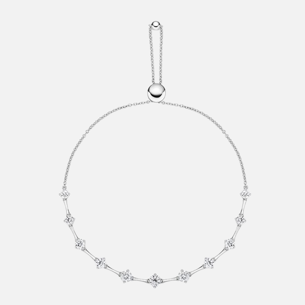 Diamond Cadence Bolo Large Bracelet in White Gold
