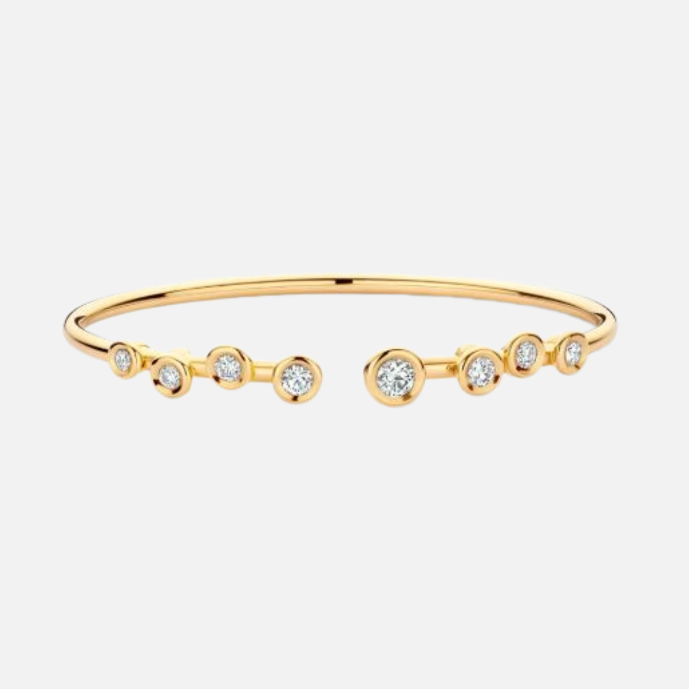 Hulchi Belluni Bouli Bezel Diamond Cuff Bracelet