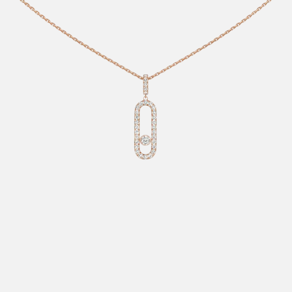 Messika White Gold Move Uno Pavé LM Necklace