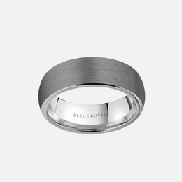 White Gold and Tantalum Sandpaper Center Band