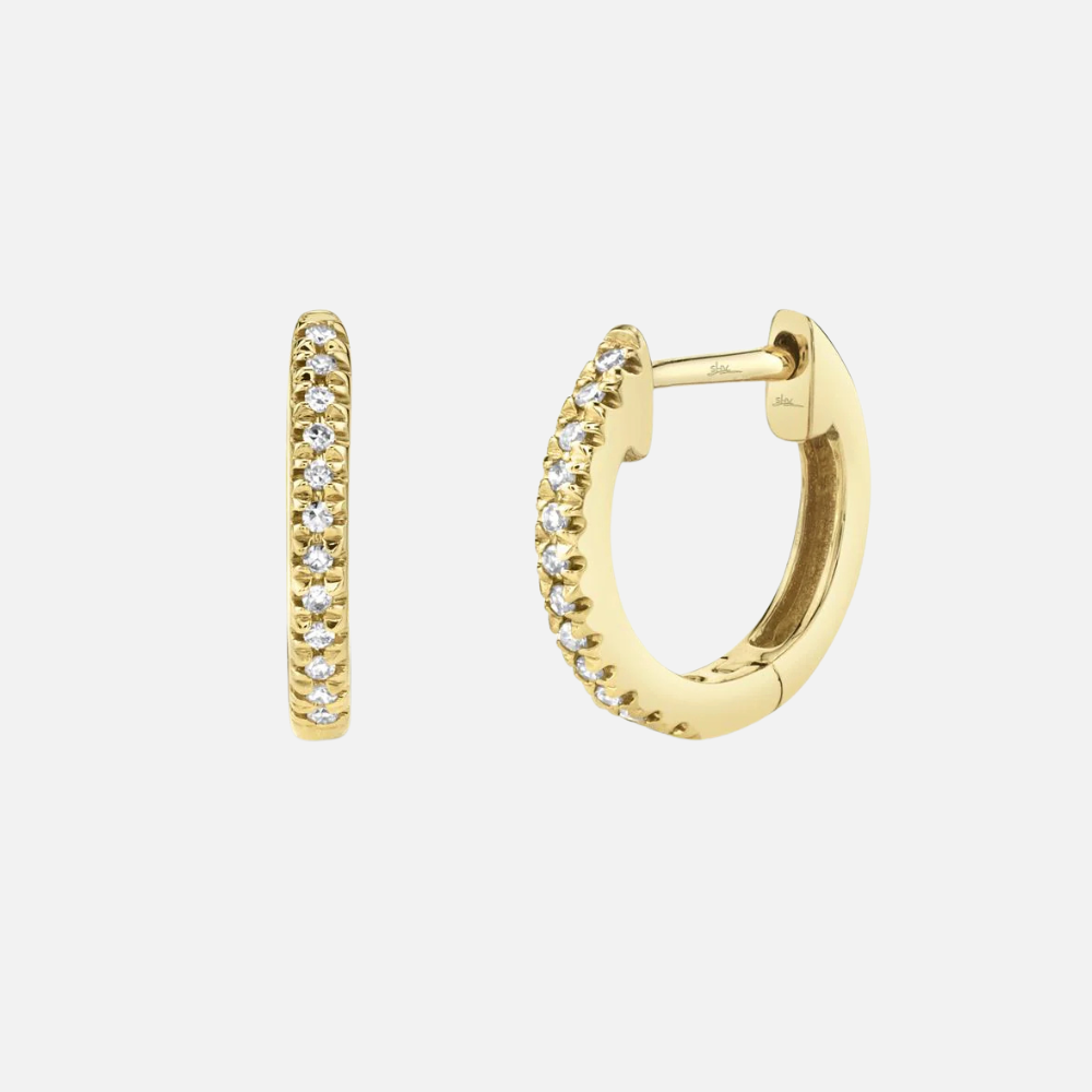 Classic diamond huggies in yellow gold