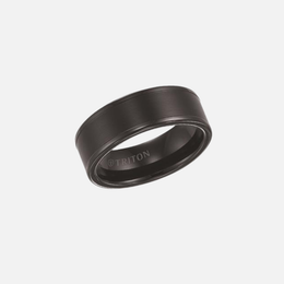 Black Tungsten Satin Center Band with High Polish Edges