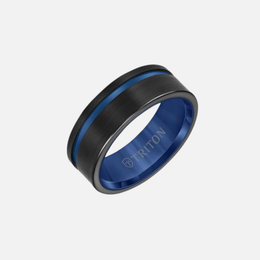 Black Tungsten Satin Finish with Blue Stripe