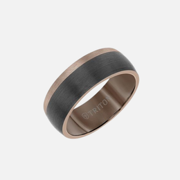 Black Tungsten and Brown Outer Stripe
