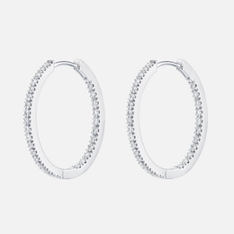 Diamond Oval Inside-Out Hoops