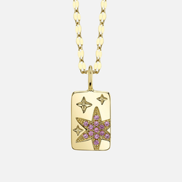 Pink Sapphire Star Sparkle Necklace