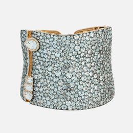 Blue Topaz and Aquamarine Rose Gold Cuff