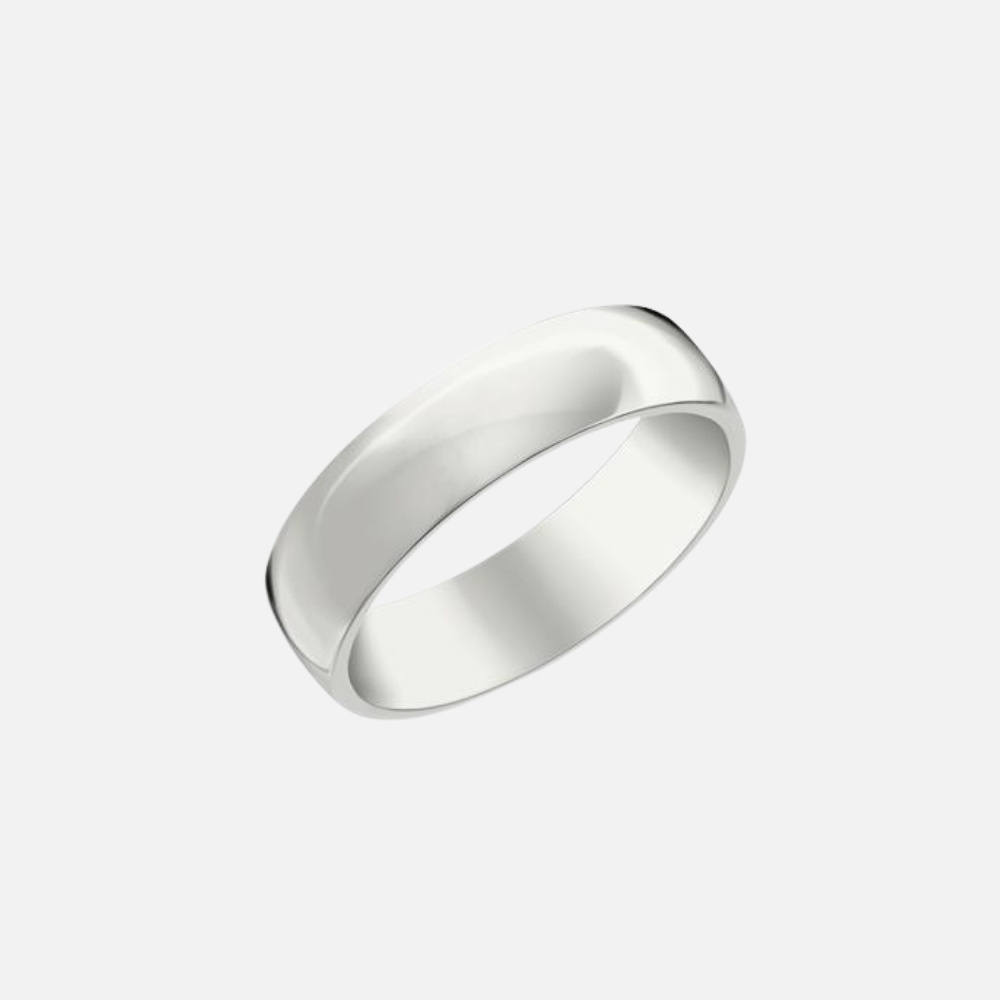 Platinum High polish Low Dome Band