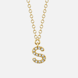 Small Diamond S Initial Necklace