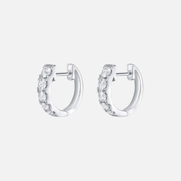 Small Graduated Diamond Huggie Earrings